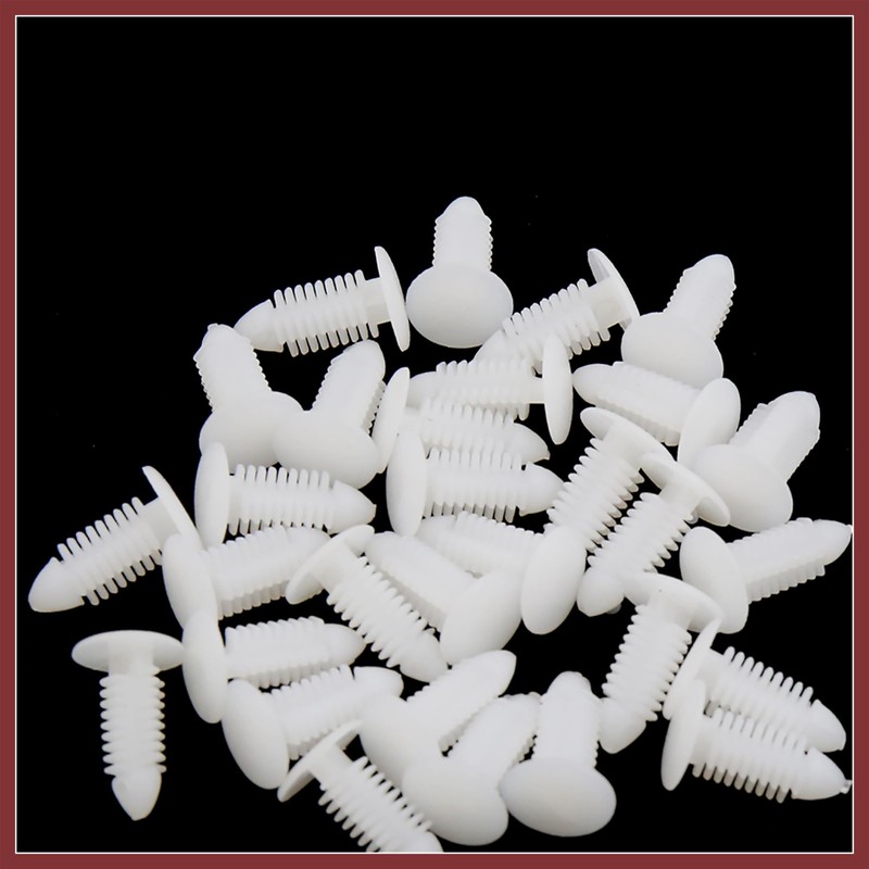 HEROFFIX 30Pcs White Plastic Rivets Splash Guard Fastener Push Type