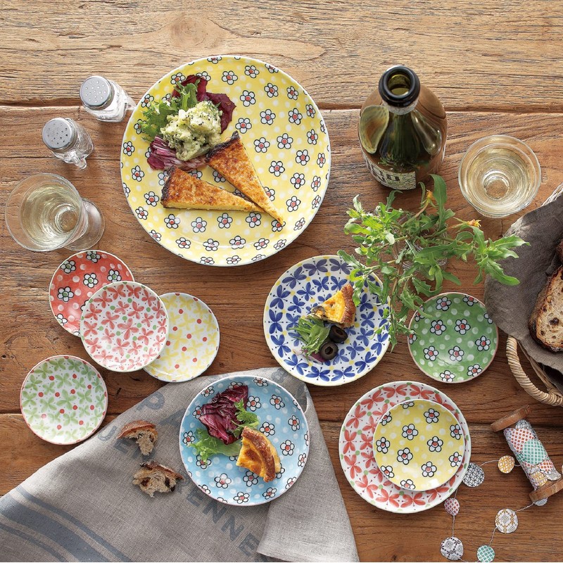 Marusan Kondo 04277 Mino Ware Dinnerware Set, Small Plates, Approx.