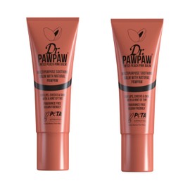 Dr. PAWPAW Tinted Peach Pink Balm 10ml x2 Multipack - Multi-Purpose Balm, PawPaw Lip Balm, Lip Balm, Tinted Lip Balm, Skin Highlighter, Smooth Skin, Cracked Lips, Vegan Beauty, Ethical Beauty