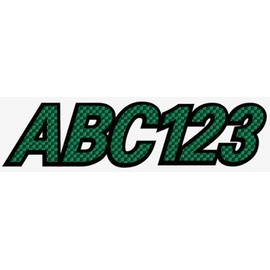 STIFFIE AirBlock Racing Green/Black 3" Alpha-Numeric Registration Identification Numbers Stickers Decals for Boats & Personal Watercraft