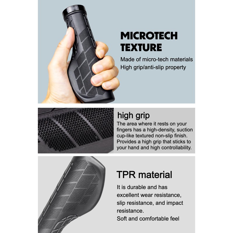 GORIX Bike Ergo Grips Bar End Lenker [135mm 100mm] (GXQ