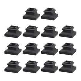 MY MIRONEY 14PCS Black Baluster Shoe Aluminum Stair Flat Shoe Hardware Staircase Railing Baluster Shoes for 1/2" Square Balusters, Type 4