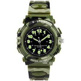 GUUMUXIN Kids Watch for Girls, Analog Wrist Watches for Kid, Waterproof Outdoor Sports Watch Rubber for Girls and Boys 5-16 Years Old