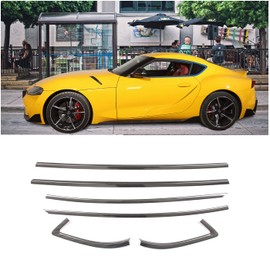 Fit for Toyota Supra GR A90 A91 MK5 2019-2024 Window Molding Trim, Carbon Fiber Pattern Window Seal Strip, Car Outside Anti-Scratch Window Seal Belt, 6 PCS (Carbon Fiber Pattern Black)