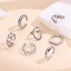 Diamday Pack of 10 Gold Chunky Rings for Women 14