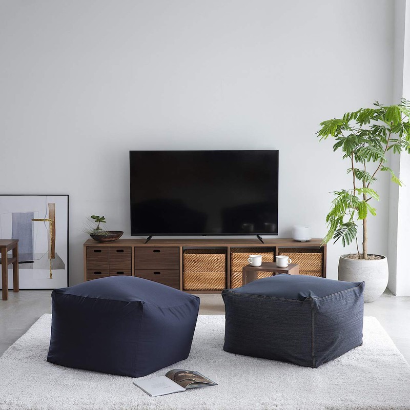 MUJI 47381306 Overlapping Rattan Rectangular Basket, Medium (V) Approx. Width