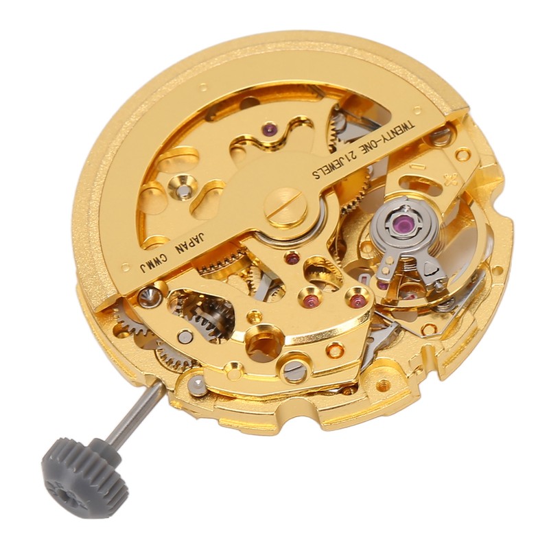 8N24 Watch Movement Golden Alloy Automatic Hollow Out Watch Replacement