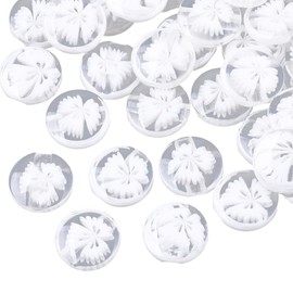 CABODYALS 14MM 250Pcs 1 Hole Clear Flower Buttons White Resin Floral Buttons Acrylic Flat Round Translucent Buttons Bulk for Sewing Making Crafts Clothes Scrapbooking Holiday DIY Accessories