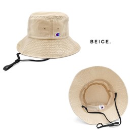 Champion Hat with String, Women's Bucket Hat, Deep, Long Brim, Men's, Chin Strap, Cord, Bucket Hat, Stylish, Brand, Solid, UV Protection, UV Rays, Sun Protection, Sunshade, Face-Slimming Effect