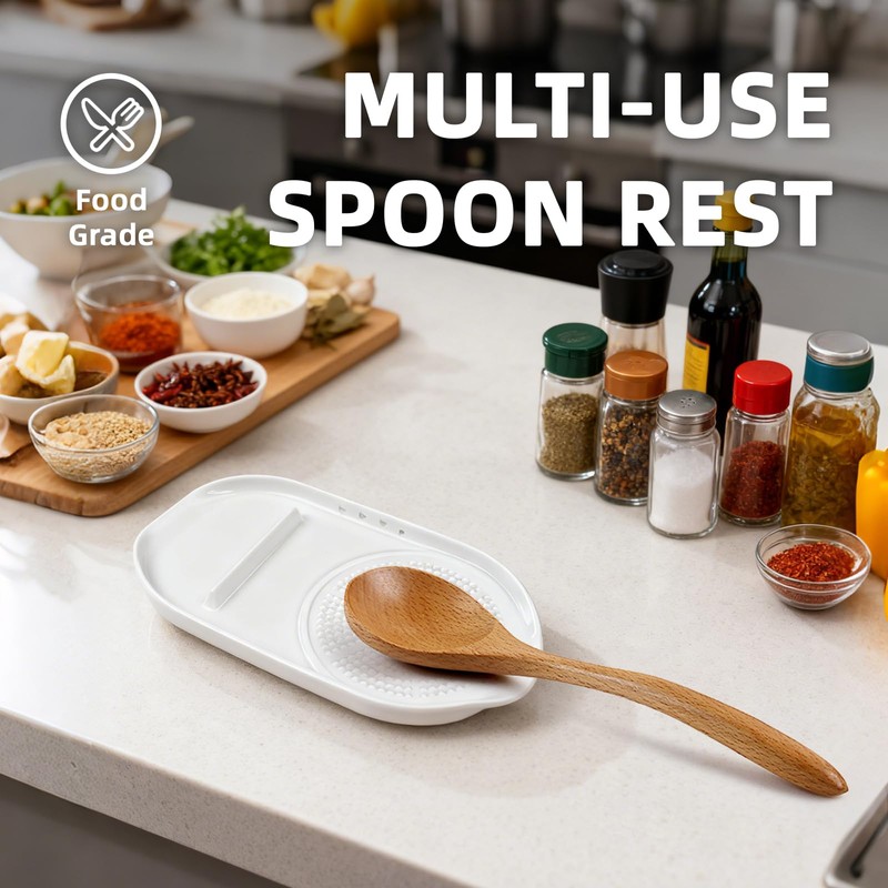 Luvan Garlic Grater Plate, 4 in 1 Ceramic Egg Cracker,