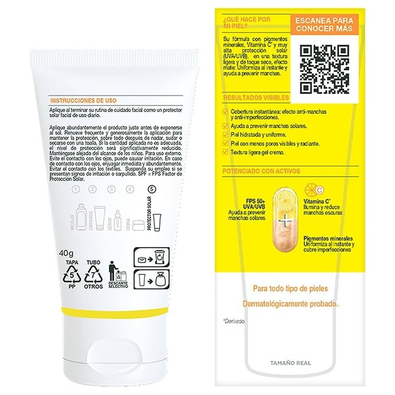 Garnier Super UV Protector Solar Facial Toque Seco Efecto Mate