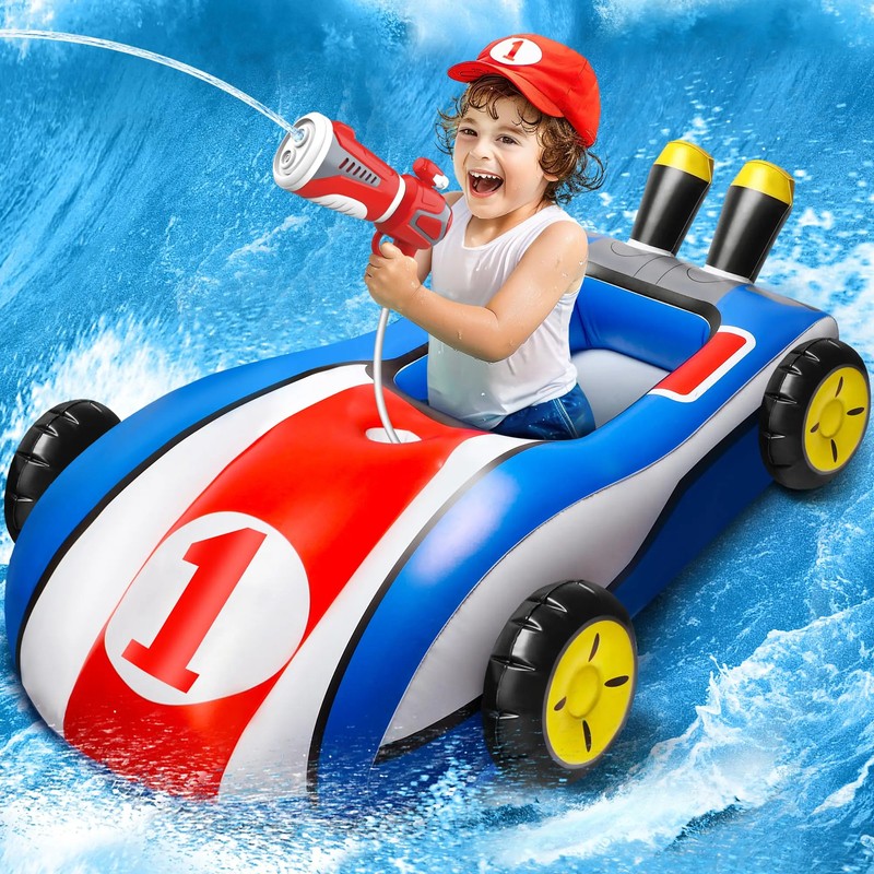 Kids’ Ride-On Pool Float with Water Gun – Inflatable Water