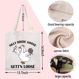 TSOTMO Bride Goose Merch Goose Lover Bride To Be Handbag Wedding Gift, Bride Goose, M