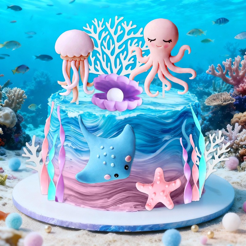 decorazioni torte compleanno sotto il mare regali festa tema oceano