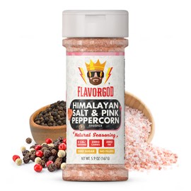 Himalayan Salt & Pink Peppercorn Finisher by Flavor God - Premium All Natural & Healthy Spice Blend for Eggs, Pork, Beef, Vegetables, Dips - Kosher, Gluten-Free, Dairy-Free, Paleo, Vegan, Keto-Friendly - Great Flavor Spices and Seasoning Gift
