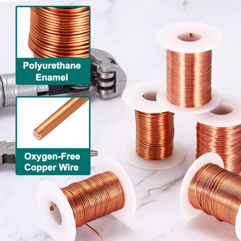 MECCANIXITY 16 AWG Magnet Wire, 16 Gauge Enameled Copper Wire,