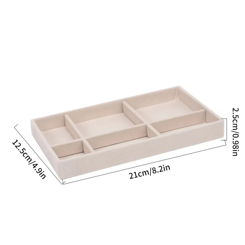 Vellure Velvet Jewelry Organizer Drawer Tray – Stackable Compartments for