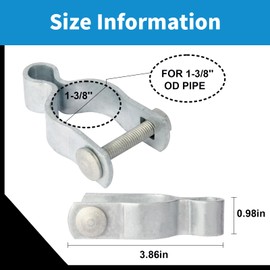 Amoskey Chain Link Fence Gate Hinges, Chain Link Fence Parts, Heavy Duty gate Hinges, gate hings for Metal Gates (Silver, 1-3/8 * 1-3/8)