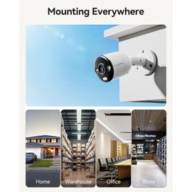 LongPlus Home Security Camera, 5MP HD Video Surveillance Outdoor Indoor PoE Camera with Human Vehicle Detection, Blue & Red Flash Lights, Add on Camera(Only Works NVR Security System)