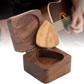 Guitar Pick Holder Wooden Pick Holder Pick Storage Box Musical Pick Holder for Guitar Player