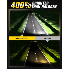 4X4FLSTC LED Fog Lights Assembly Replacement Compatible with 2001-2006 Chevy Tahoe Z71 and Suburban Z71 1500, 1994-2003 Pontiac Grand Prix, 2000-2005 Pontiac Sunfire DOT Approved Bumper Driving light