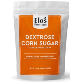 Dextrose Powder Corn Sugar (1lb)| Packed in Canada|100% All-Natural, Non-GMO, Gluten-Free Flavor Enhancer| Priming Sugar; Natural Sweetener; Sugar Replacement| Used for Homebrewing, Winemaking, Cooking, Baking and Bottling| by Elo’s Premium