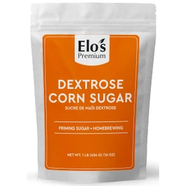 Dextrose Powder Corn Sugar (1lb)| Packed in Canada|100% All-Natural, Non-GMO, Gluten-Free Flavor Enhancer| Priming Sugar; Natural Sweetener; Sugar Replacement| Used for Homebrewing, Winemaking, Cooking, Baking and Bottling| by Elo’s Premium