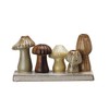 Creative Co-Op Enchanted Garden Stoneware Mushroom Vase, Multicolor