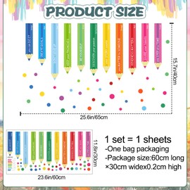 DRWSSR Removable DIY Color Pencils Wall Decals Watercolor Colored Dot Wall Stickers Vinyl Wall Inspirational Quotes Art Stickers for Kids Bedroom Living Room Classroom Playroom Home Wall Decor