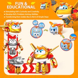 Super Wings - Paquete de 2 Juguetes transformables de avión a Robot superalimentados de 5 Pulgadas, Regalo de cumpleaños Preescolar para niños a Partir de 3 años