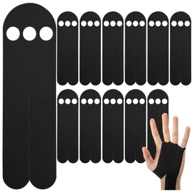 Shupakul 12 Pcs Precut Hand Protection Athletic Tape Grips,Disposable Gymnastics Hand Protection Tape Grip for Men Women,Self-Adhesive Black Finger Grip Tapes for Weightlifting,Hand Wrap