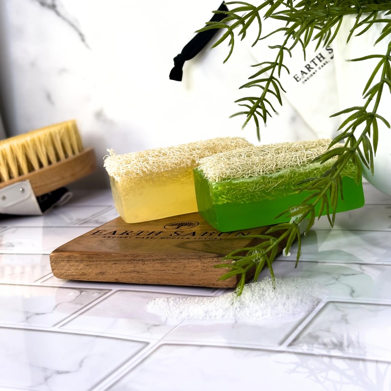 Earth Sabun Natural Handmade Pumpkin Fiber Aloe Vera Loofah for