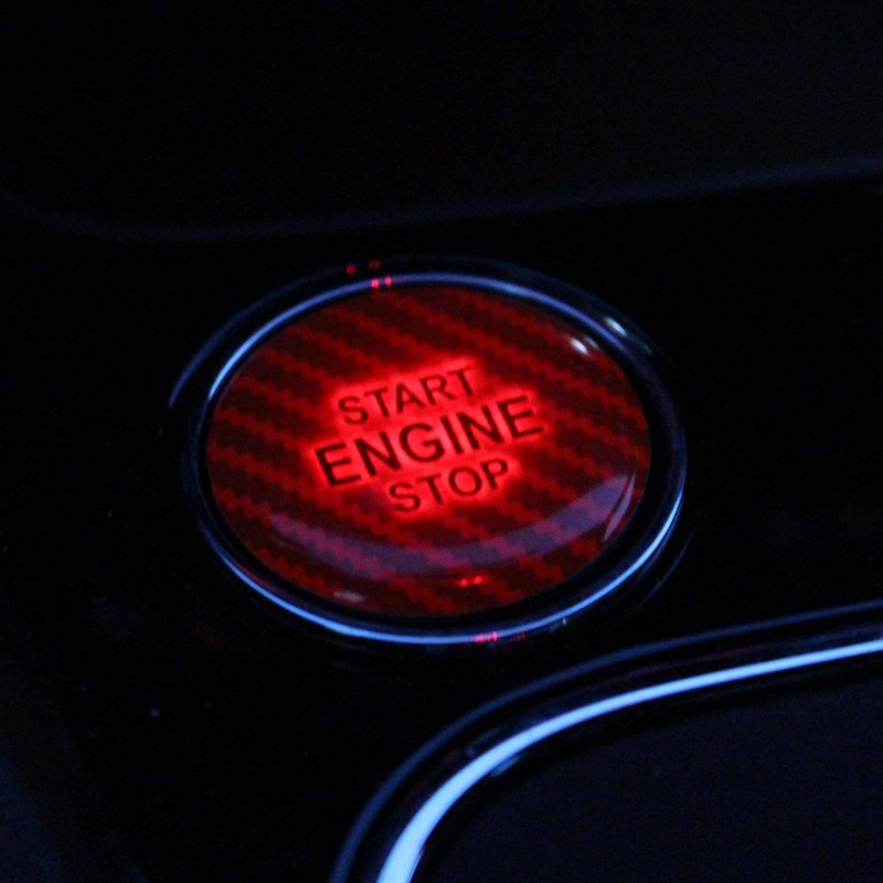 Gel Emblem Start Stop Button Cover Sticker Keyless GO Carbon