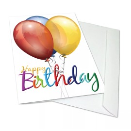 Small World Greetings Large Happy Birthday Greeting Card with Envelope-Blank Inside-11.75" x 9"