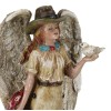 Rustic Western Cowgirl Angel Wearing Cowboy Hat With Dove In
