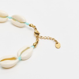 BERGERLIN Shell Anklet for Men and Women with Gold-Plated Clasp and Certification of Authenticity, Shell