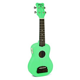 Kohala Tiki Uke KT-ST Soprano Ukulele with Built-In Tuner (Seafoam Green)