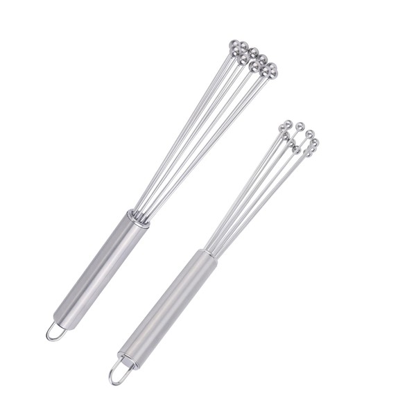 2pcs Ball Whisks, 12 Inch and 10 Inch Egg Whisks