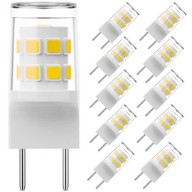 Fglyniy G8 Led Bulb 3W Equivalent to G8 Halogen Bulb 20W-25W, T4 Light Bulb Bi-Pin G8/GY8.6 Base, G8 Bulb Daylight White 6000K, AC 120V for Under Cabinet Light, Puck Light Bulb. 10-Pack
