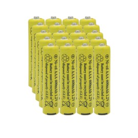 NiCd AAA 1.2V 600mAh Triple A Rechargeable Batteries for Solar Light Solar Lamp Garden Light(20 PCS)