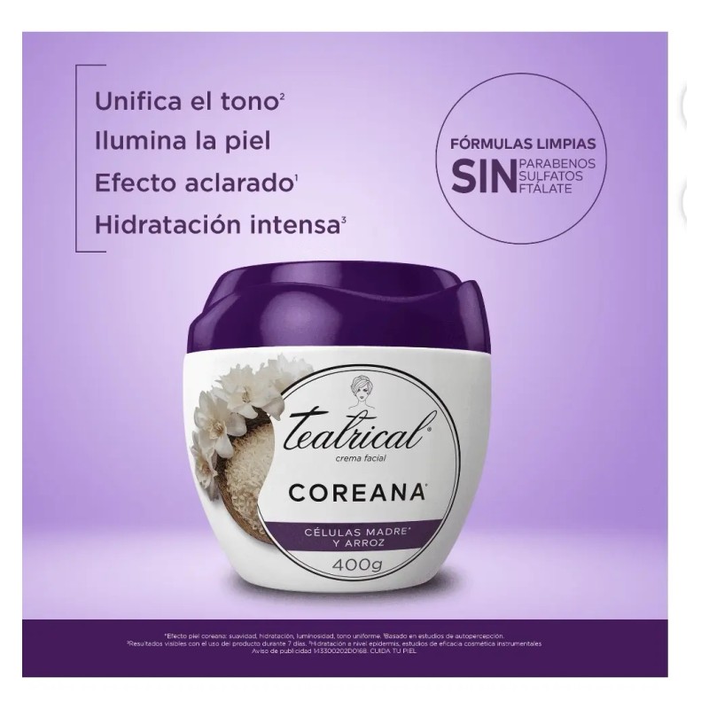Teatrical Efecto Coreano Extracto Arroz Tarro 400ml