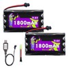 9.6V 1800mAh Ni-Cd 4+4 Flat Shape Rechargeable Battery with SM-2P