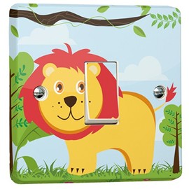 Jungle Lion Light Switch Sticker skin for Crabtree 4070 1 Way 1 Gang by Blue Co