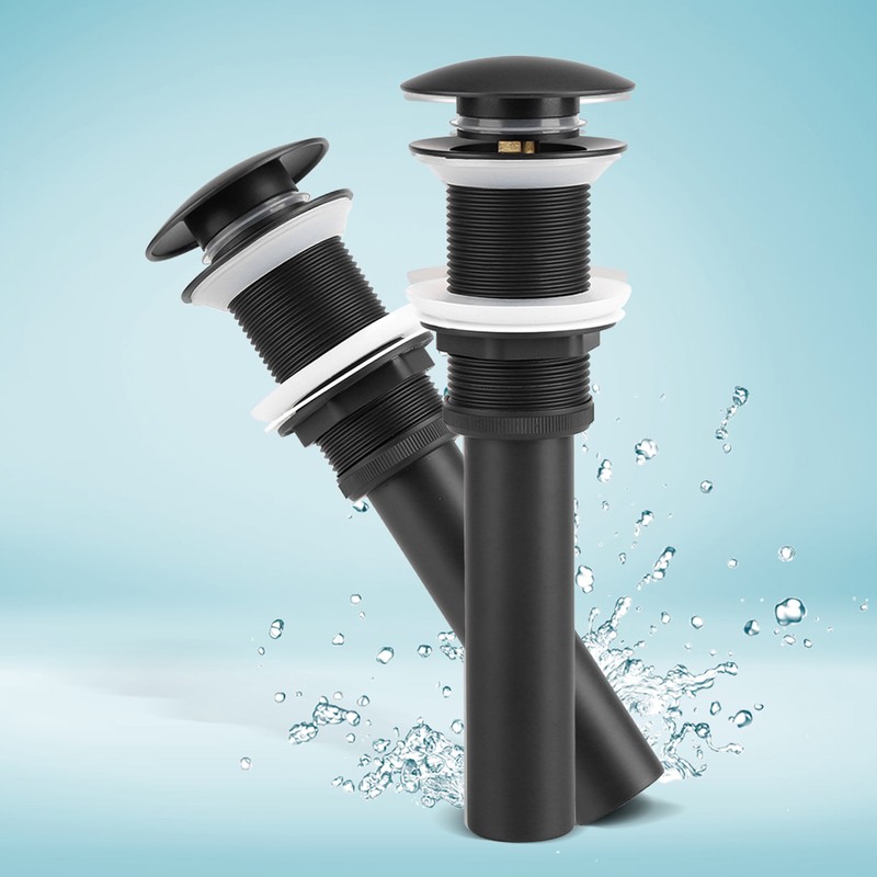 Kitchen Bathroom Basin Sink Solid Brass Popup Drain Stopper Black