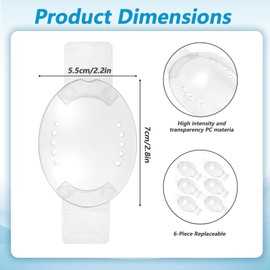 Larrel Pack of 6 Eye Protection for Eyes, Eye Patches, Medical Transparent Plastic Eye Patches, Comfortable Eye Mask, Adult After Surgery, Eye Patches with Small Hole for Adults Children