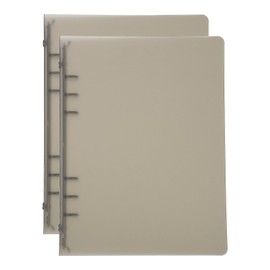 PATIKIL A5 Binder Cover, 2 Pcs PP 6 Ring Loose Leaf Binder Protector Round Ring Binder Cover Refillable Notebook Thick Frosted Binder Meeting Note Folder Brown