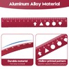 MSDADA 8 Pieces Aluminium Alloy Ruler Set Protractor Triangle Mathematics
