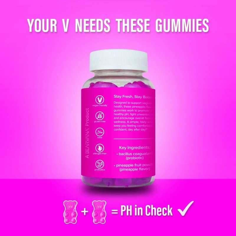 BEARVANA BEARVANA Peach Support Gummies & Vaginal pH Balance &