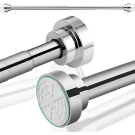 Bluelander Tubo para Cortina de Baño, Cortinero para Baño Ajustable y Retráctil para Cortina de 100 a 185cm, Barra de Cortina de Baño de Acero Inoxida