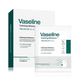 Vaseline Calming Moisture Mask Pack (10 sheets) / Cica Soothing, Moisturizing, Wrinkle-Improving, Whitening / 바세린 카밍 모이스처 마스크팩 10매 어성초 시카 진정 보습 주름개선 미백